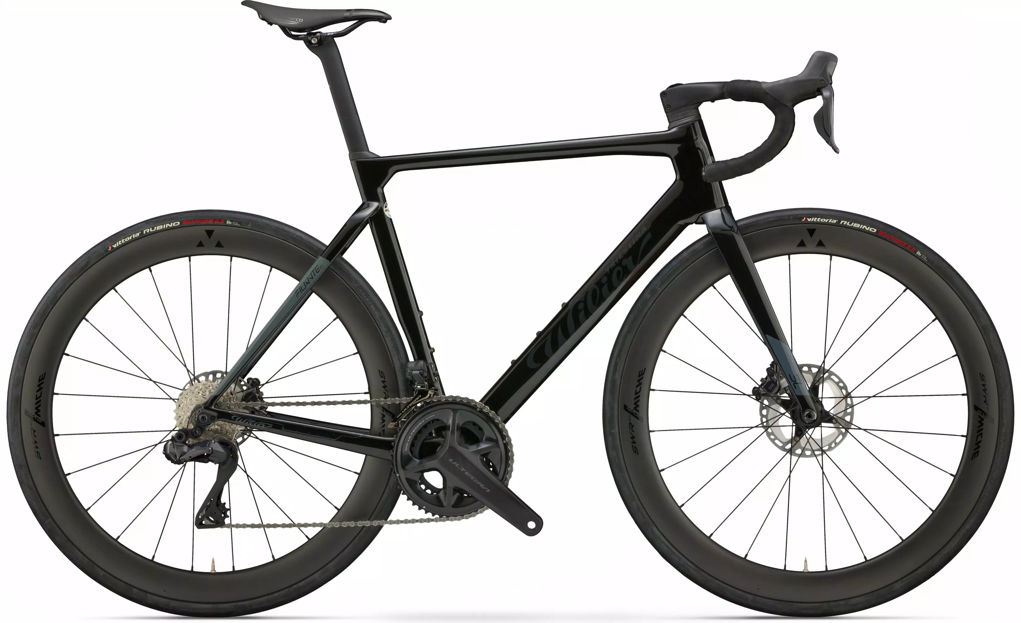 New black Wilier Filante SL frameset, showcasing a high-end aero design for road racing.