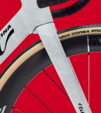 Close-up of a sleek Wilier Filante SLR carbon fork, aero bike 