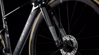 Detailed shot of the Wilier Turbine SLR frameset's aerodynamic tubes, emphasizing their sculpted shapes for minimal drag.