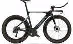 Wilier Turbine SLR frameset in a studio setting, showcasing its sleek, integrated design and aerodynamic tubing.