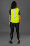 Women wearing Neon colored Gilet Sleeveless Cycling Jacket - back view