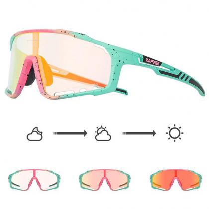 Kapvoe X76 windproof UV-protection photochromic sunglasses with impact-resistant PC lenses, perfect for skiing, surfing, and hiking outdoors.
