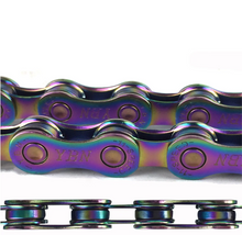 YBN S11 11-speed chain featuring solid pins, low-friction design, and durable rainbow finish for road and racing bike