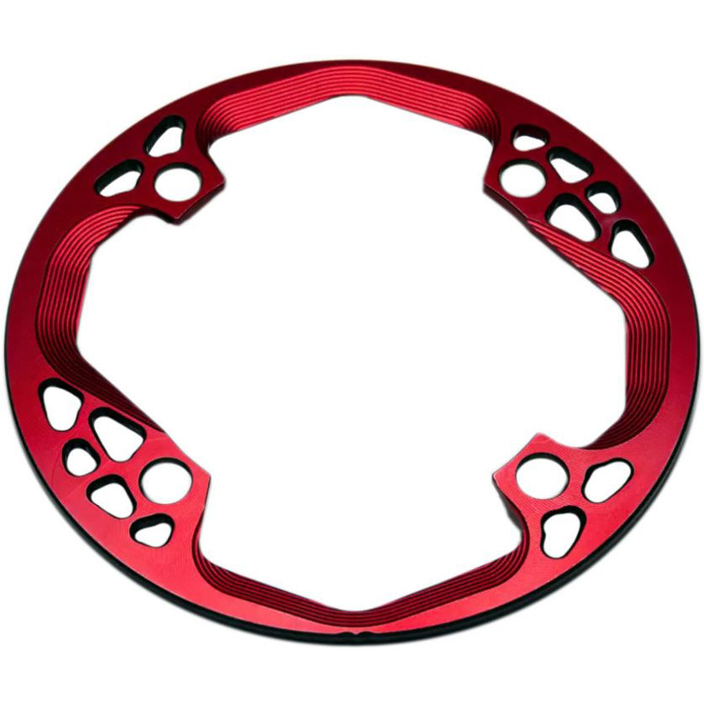 Front view of the red Absolute Black Bashring 104BCD on a white background.