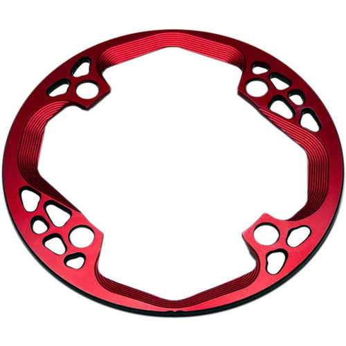 Front view of the red Absolute Black Bashring 104BCD on a white background.