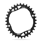 Absolute Black oval 104 BCD MTB chainring 32T in black, front view
