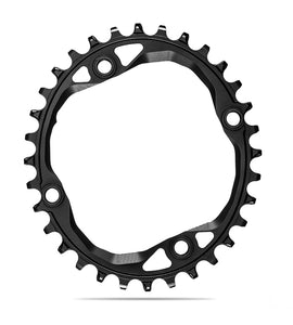 Absolute Black Oval MTB Chainring 1X Shimano 104 BCD N/W (32T/34T/36T)-Black
