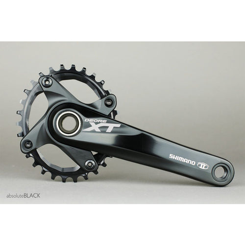Absolute Black oval narrow-wide chainring in black, angled view