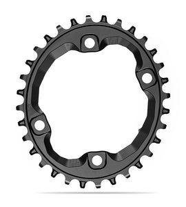 Absolute Black Oval MTB Chainring 1X Shimano 96 BCD XT M8000 HG+12 Speed-Black