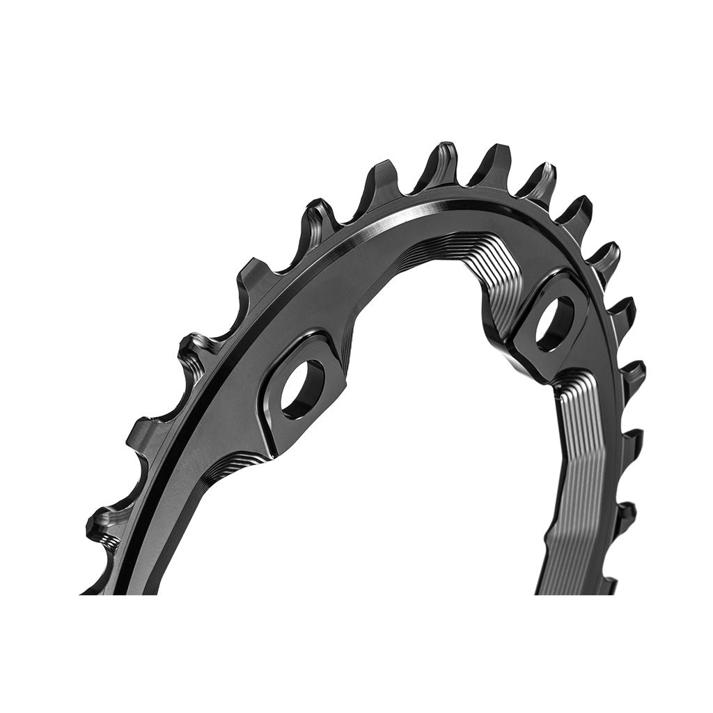 Absolute Black oval 96 BCD chainring narrow-wide teeth detail
