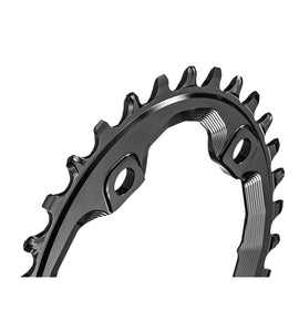 Absolute Black Oval MTB Chainring 1X Shimano 96 BCD XT M8000 HG+12 Speed-Black