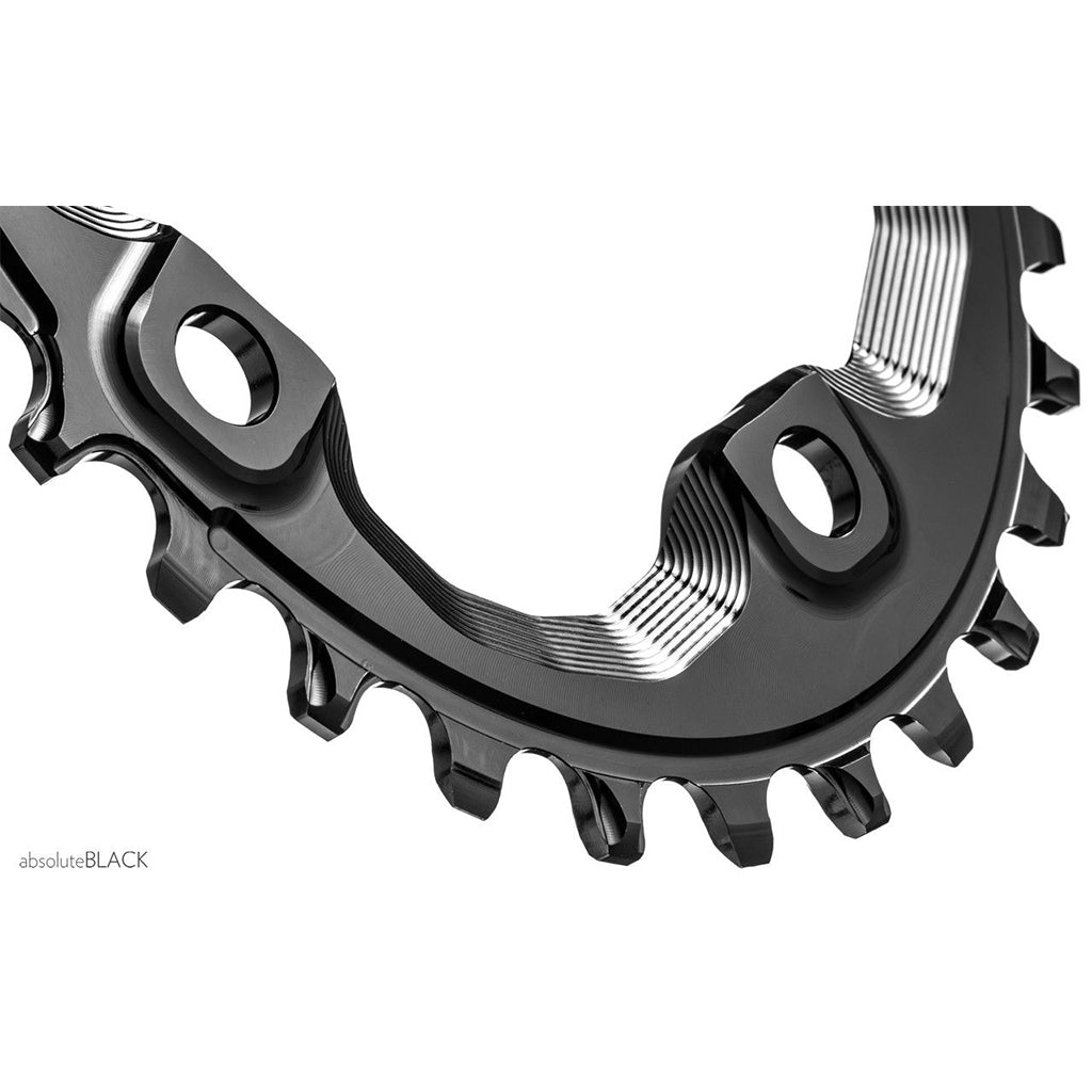 Absolute Black oval 96 BCD chainring teeth detail