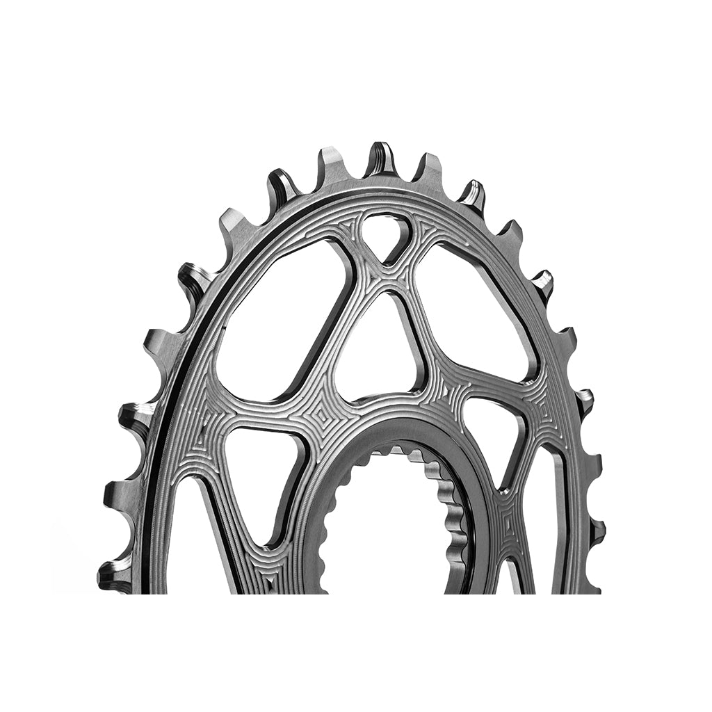 Absolute Black oval Shimano direct mount chainring teeth detail
