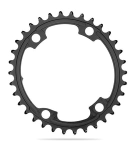 Absolute Black Oval Road Chainring 2X 110/4 Shimano 9100/8000 (34T/36T/38T/39T)-Black