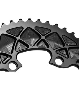 Absolute Black Oval Road Chainring 2X 110/4 Shimano 9100/8000 (50T/52T/53T)