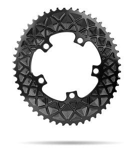 Absolute Black Oval Road Chainring 2X 110/5 (50T/52T) (Not For SRAM)