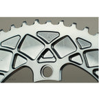 Absolute Black oval 110/5 road chainring detail view