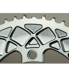 Absolute Black Oval Road Chainring 2X 110/5 (50T/52T) (Not For SRAM)