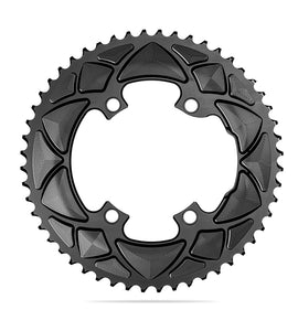 Absolute Black Round Road Chainring 2X 110/4 Shimano 9100/8000 (50T/52T/53T)-Black
