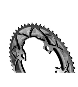 Absolute Black Round Road Chainring 2X 110/4 Shimano 9100/8000 (50T/52T/53T)-Black