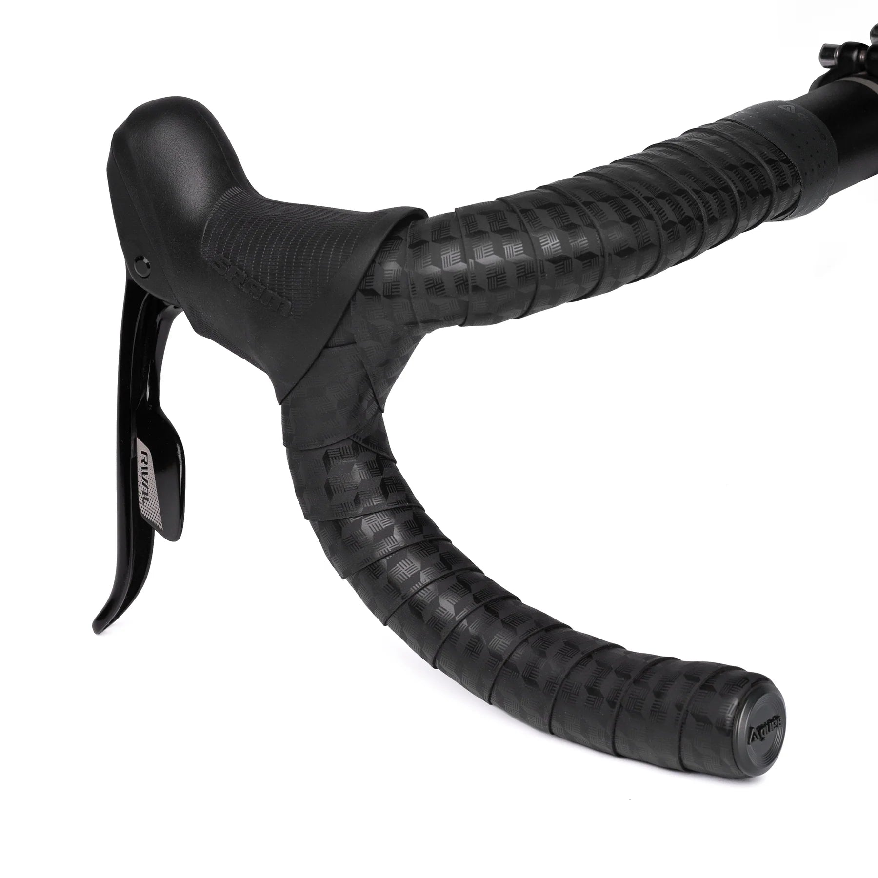 GUEE Attitude Tornado Black bar tape on a bicycle, highlighting its eco-friendly design and high-performance qualities.

