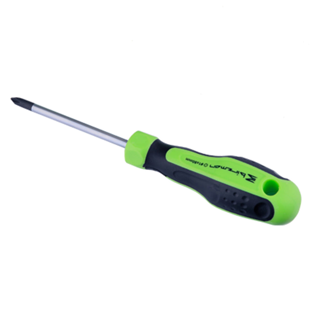 Birzman Crosshead #1 80mm Phillips screwdriver bit with red rubber grip handle.