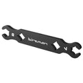 Birzman Flare Nut Wrench 7 & 8 double-sided open-end wrench on a wooden surface.