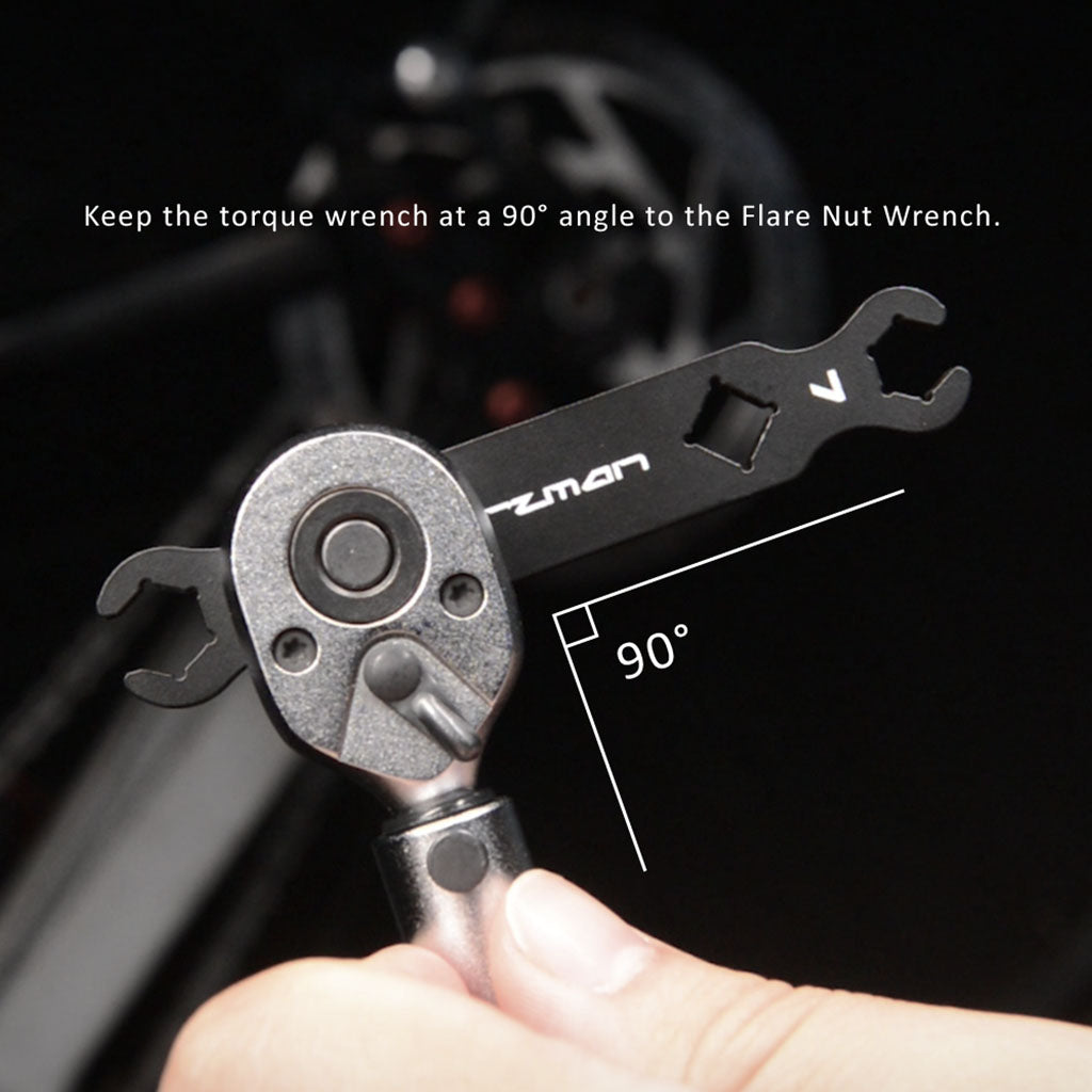 Birzman Flare Nut Wrench 7 & 8 alloy steel construction detail shot.
