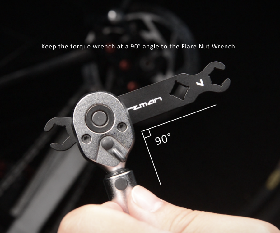 Illustration showing the drive slot placement closest to the fastener on the Birzman Flare Nut Wrench.