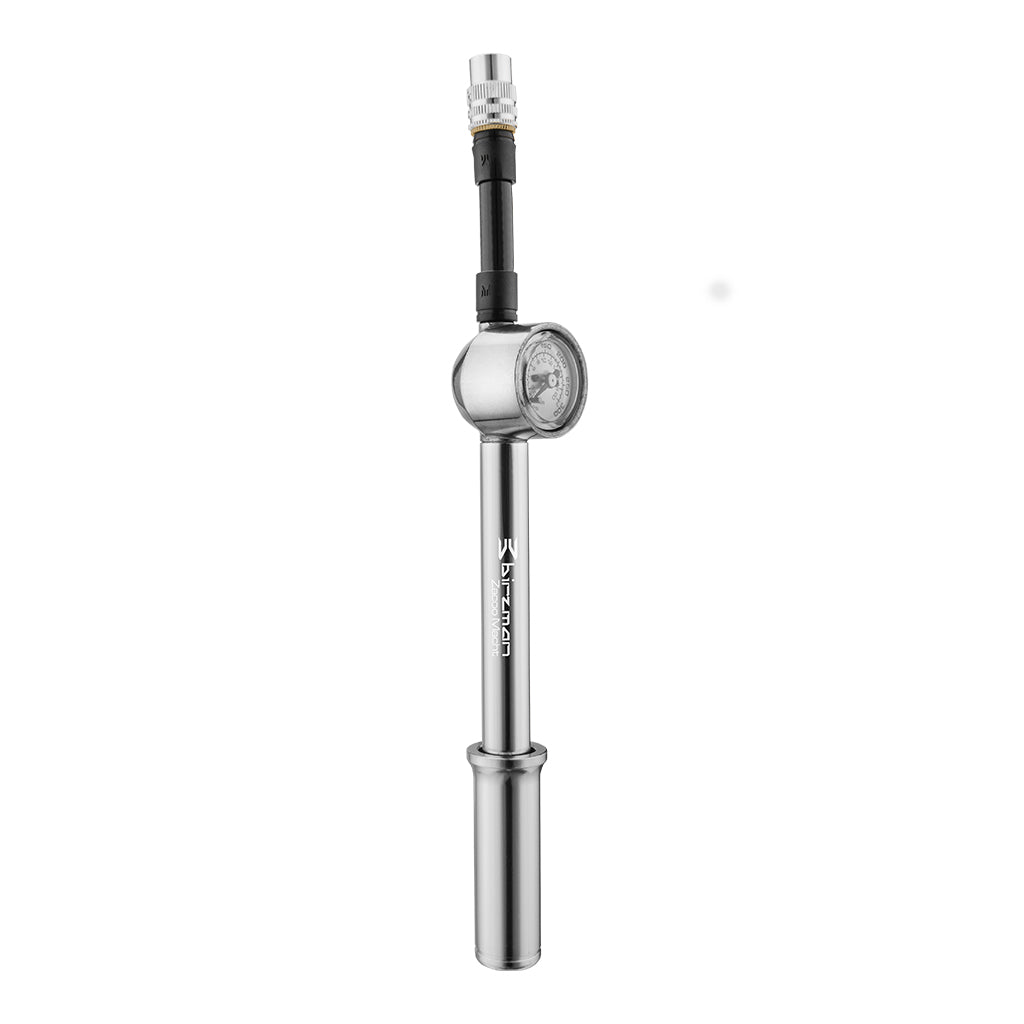 Birzman Macht Shock Pump with one-inch pressure gauge