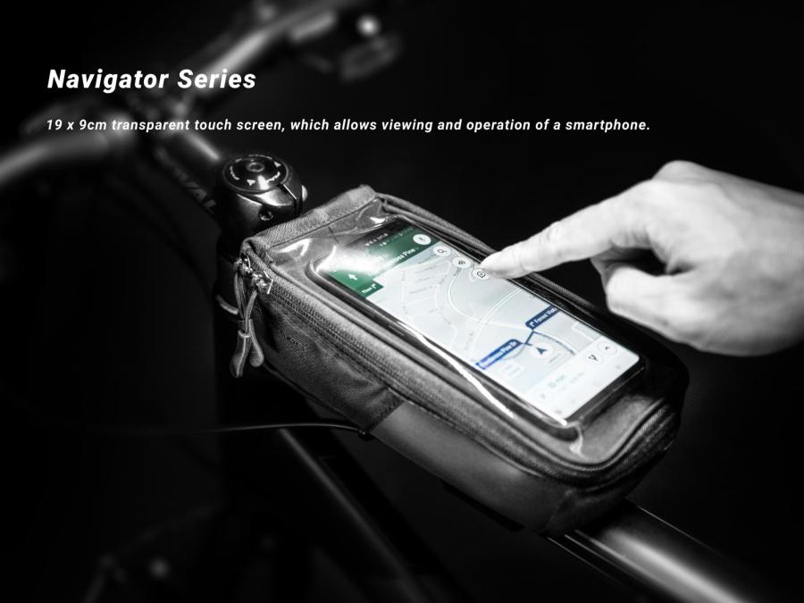 Dimensions overview of the Birzman Navigator SB Top Tube Bag.