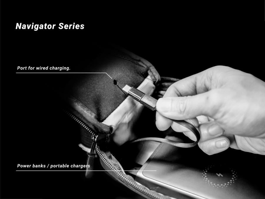 The Birzman Navigator SB Top Tube Bag's water-repellent tarpaulin construction detail.