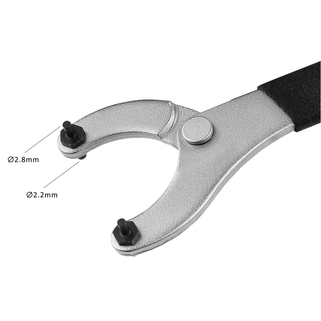 Birzman Pin Wrench engaging a perforated bottom bracket lockring.