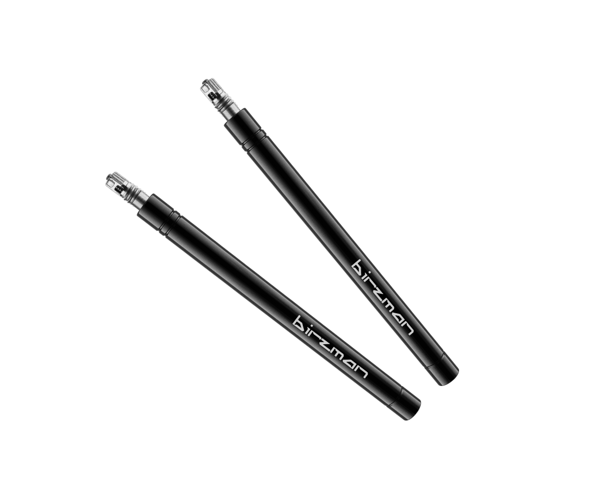 Close-up of the Birzman Valve Extender I 40mm showing the CNC-machined aluminium body.