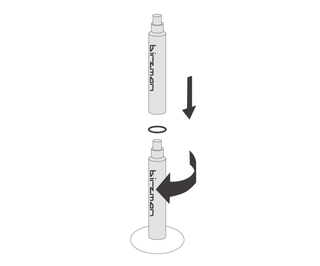 Birzman Valve Extender I with Valve Core 40mm attached to a Presta valve.