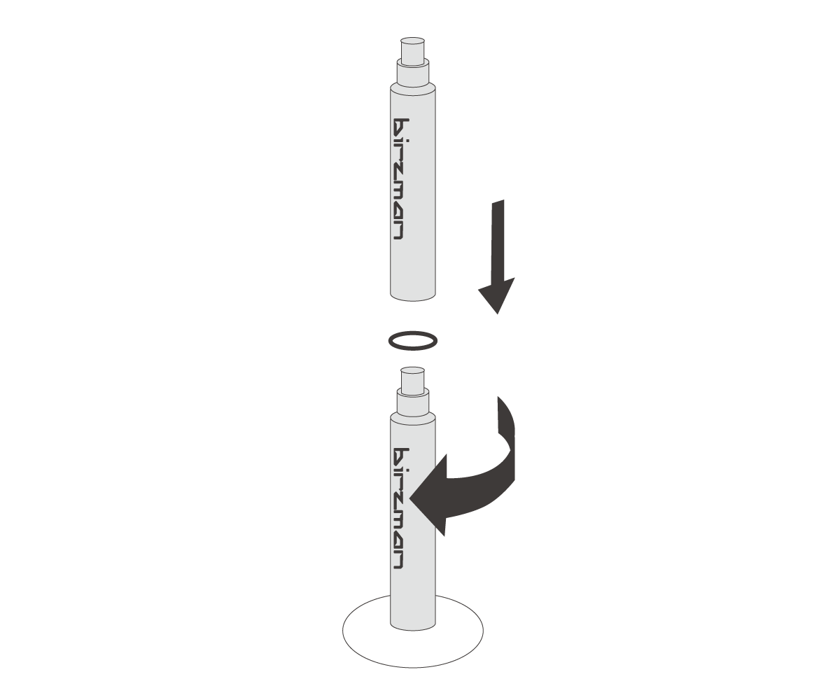 Birzman Valve Extender I with Valve Core 40mm attached to a Presta valve.