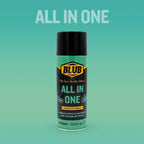 Blub All in One 500ml spray can shown against a teal gradient background with the product name overlay.