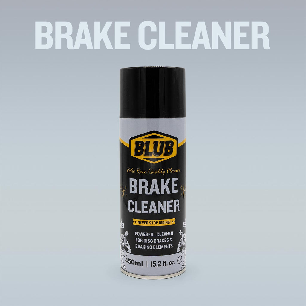 Blub Brake Cleaner 450ml can on a grey gradient background with the Brake Cleaner product name above.
