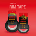 Blub Tubeless Rim Tape packaging for the 25mm x 9.14M roll, shown next to the 31mm x 25M roll.