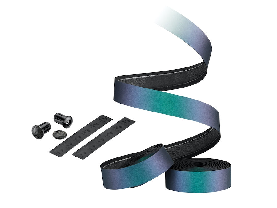 Close-up of the jeweled pattern texture on the emerald bar tape

