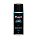 Dynamic Chain Cleaner Spray (400ml) being used on a bike chain, highlighting its easy application for deep cleaning.