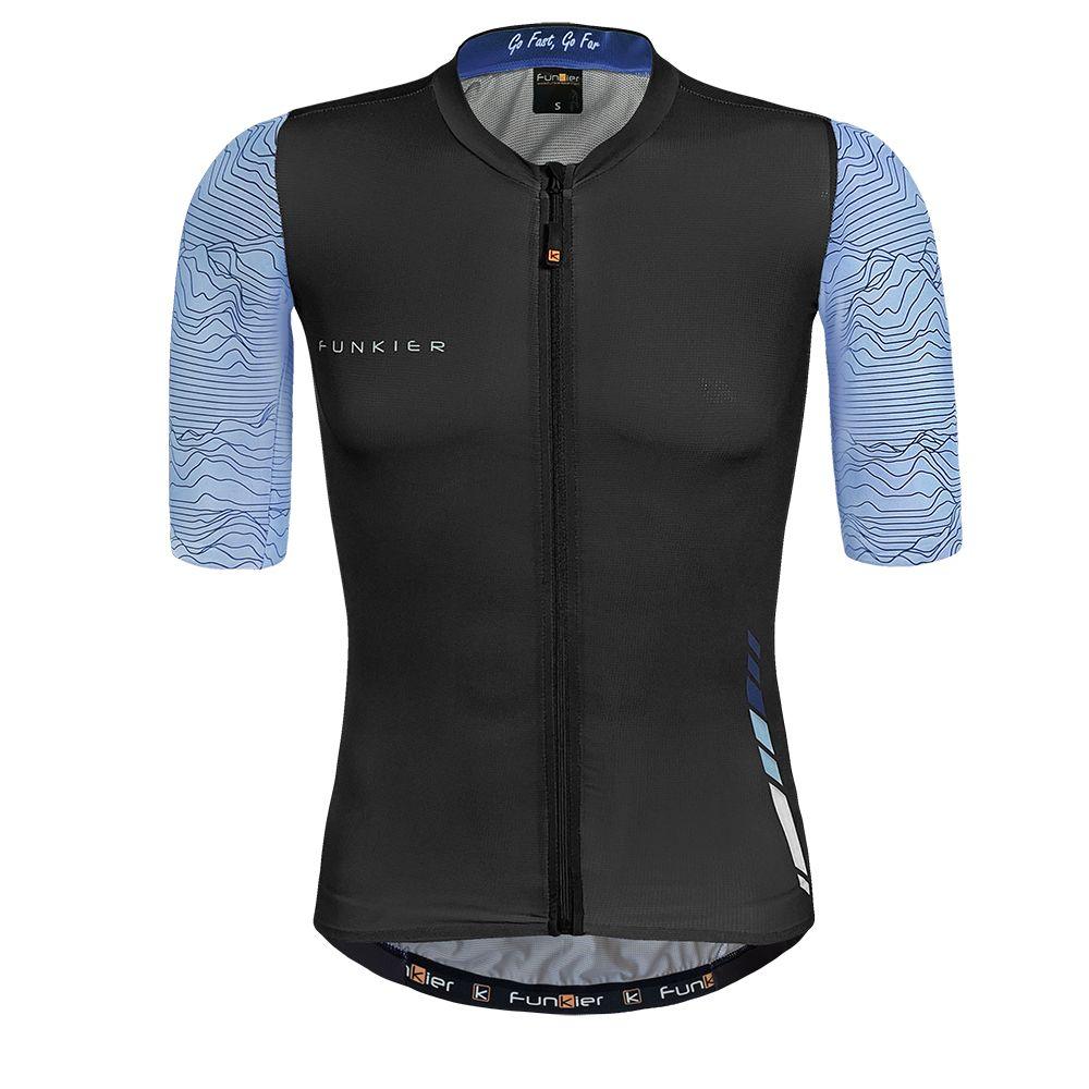 Funkier Mello Elite Short Sleeve Jersey Blue Black front view