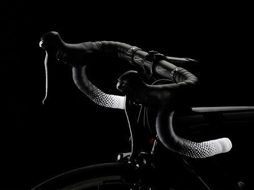 White textured bar tape for road bike handlebars