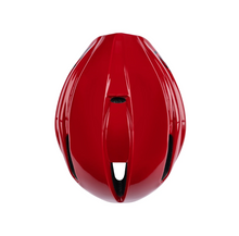 A red helmet for cycling, labeled "Veloce," designed to fit securely on a bike, suitable for small to medium sizes