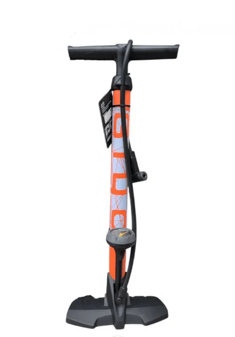 Giyo GF-43PE high pressure bicycle floor pump with analog gauge and Presta Schrader valve compatibility