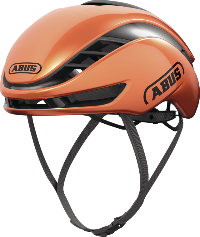 ABUS aero road bike helmet shiny orange finish