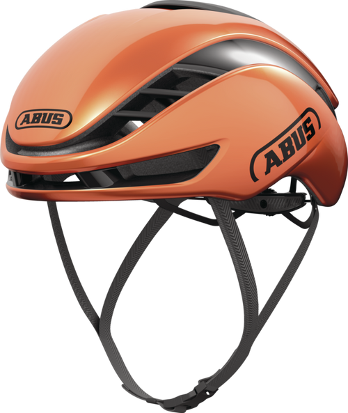 ABUS aero road bike helmet shiny orange finish