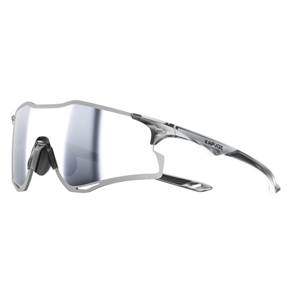 Kapvoe Cheetah Sports Sunglasses in black and silver.
