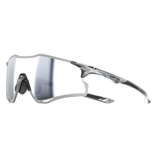 Kapvoe Cheetah Sports Sunglasses in black and silver.