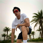 Kapvoe Cheetah Sports Sunglasses sizing and design detail graphic.